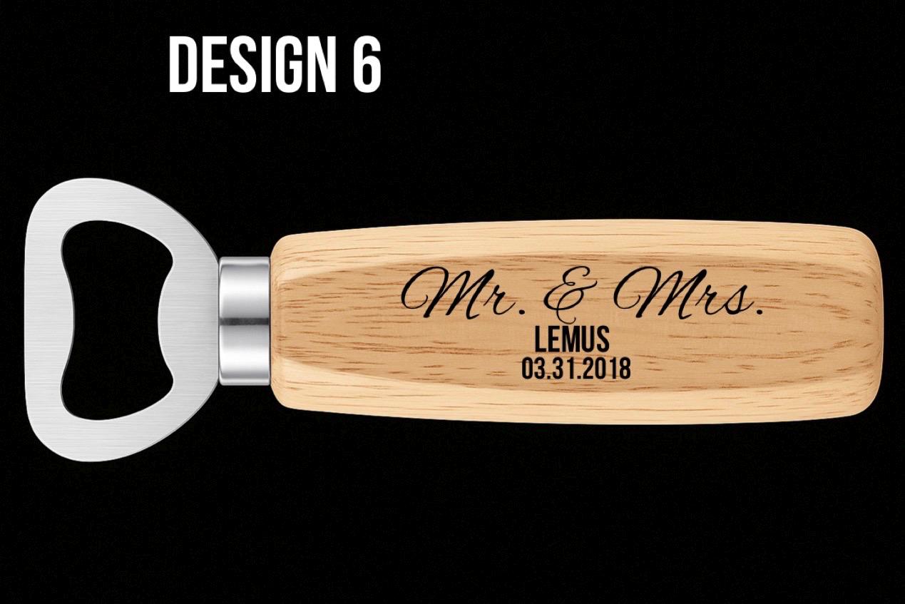 personalized laser engraved wooden bottle opener groomsmen wedding favor gifts for him dad gift