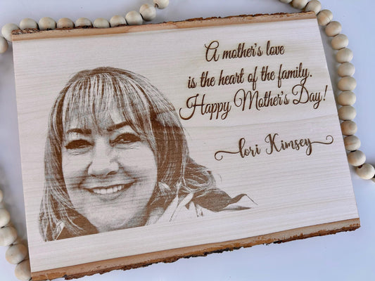 personalized laser engraved live edge photo plaque laser engraved photo gift