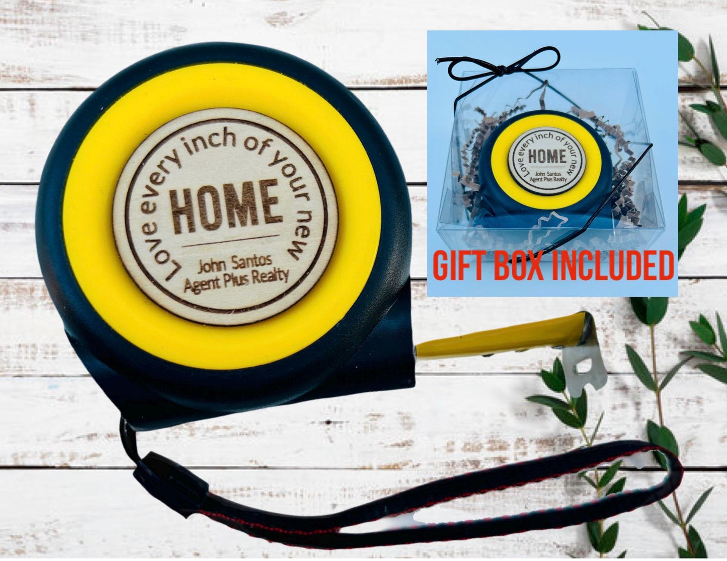 Real estate realtor closing gift tape measure client laser engraved personalized tape measure for realtors