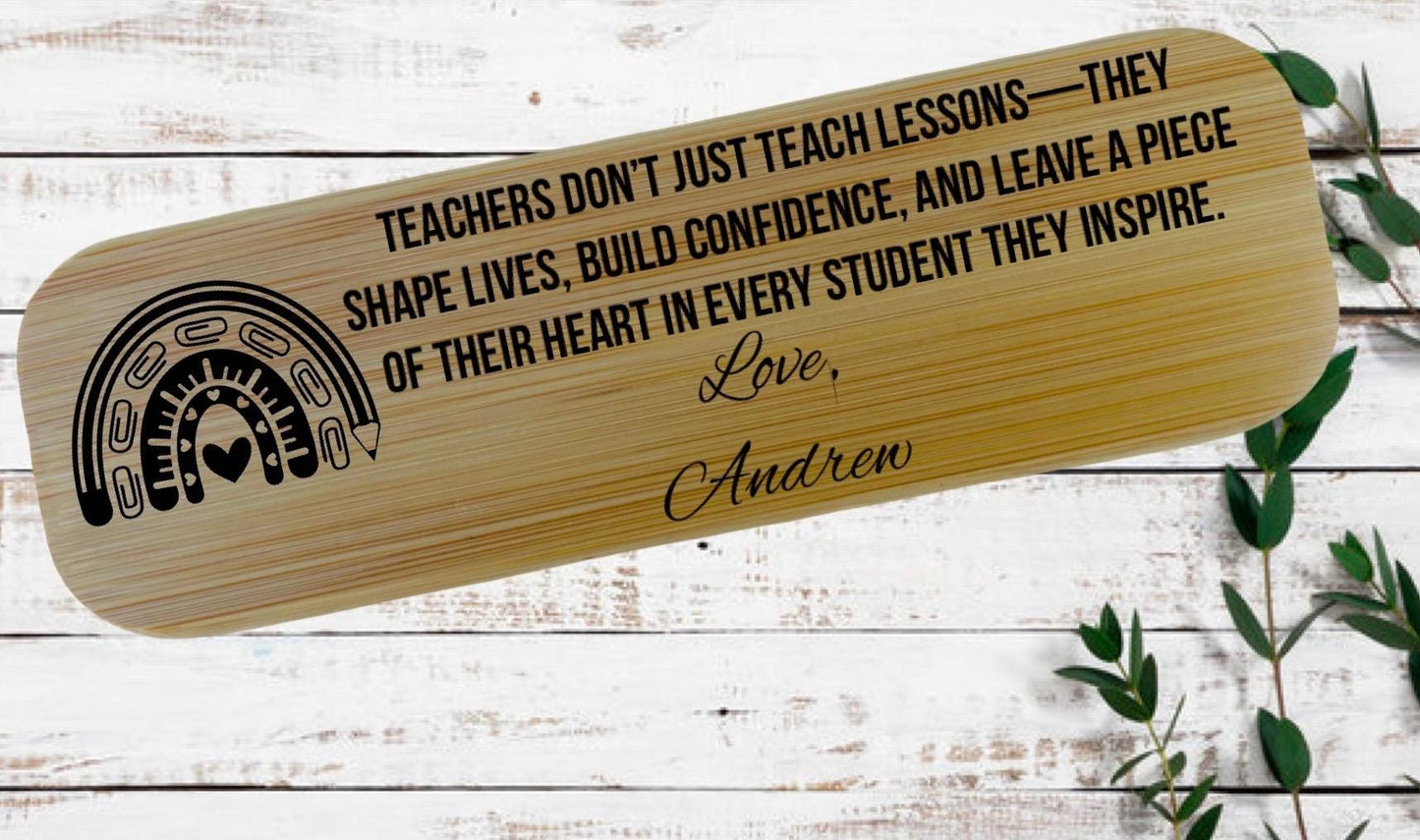 Laser engraved personalized bamboo pen with bamboo box gift set for teacher appreciation gift