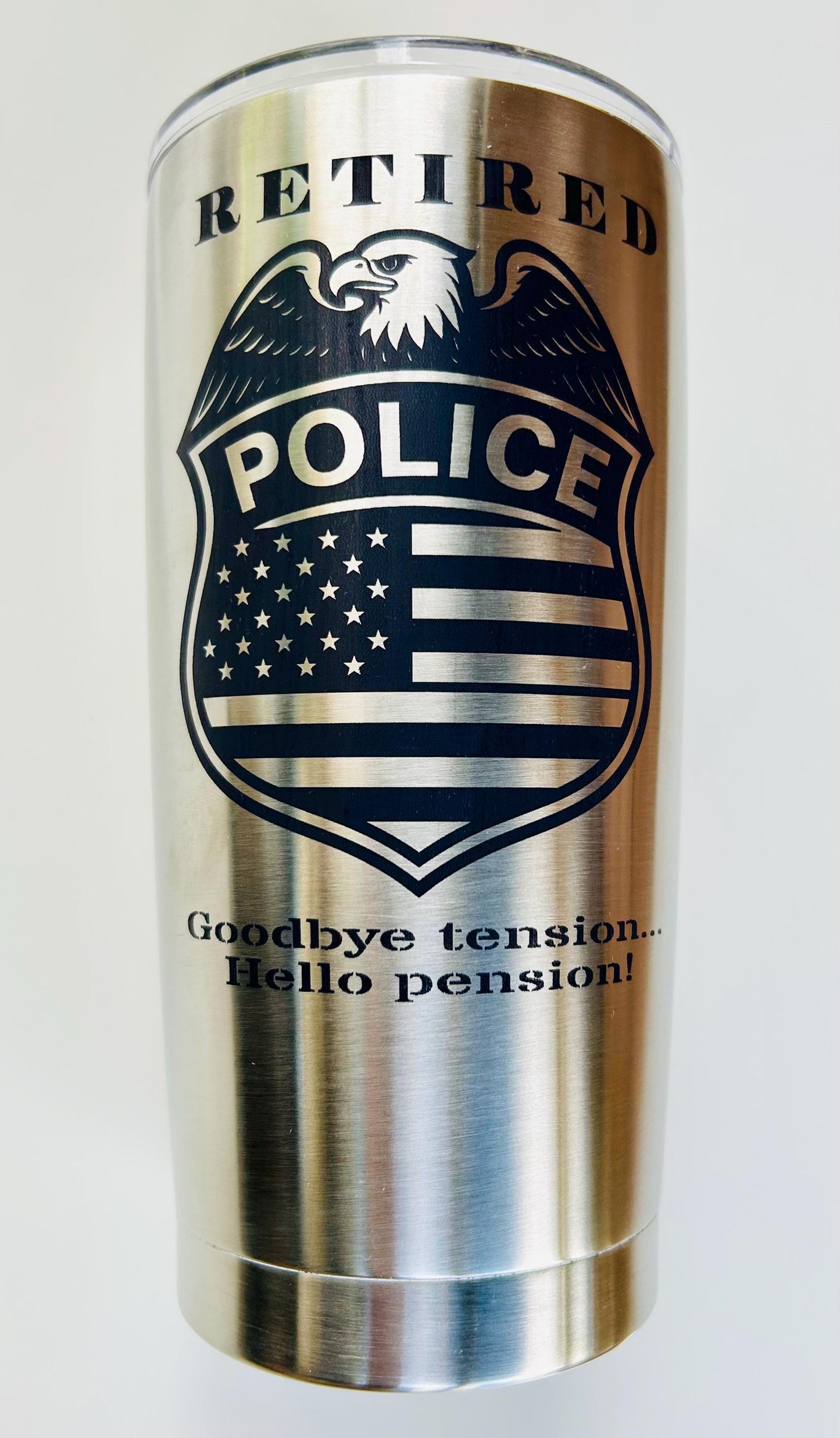 Police retirement appreciation gift laser engraved stainless steel tumbler police gift LEO gift