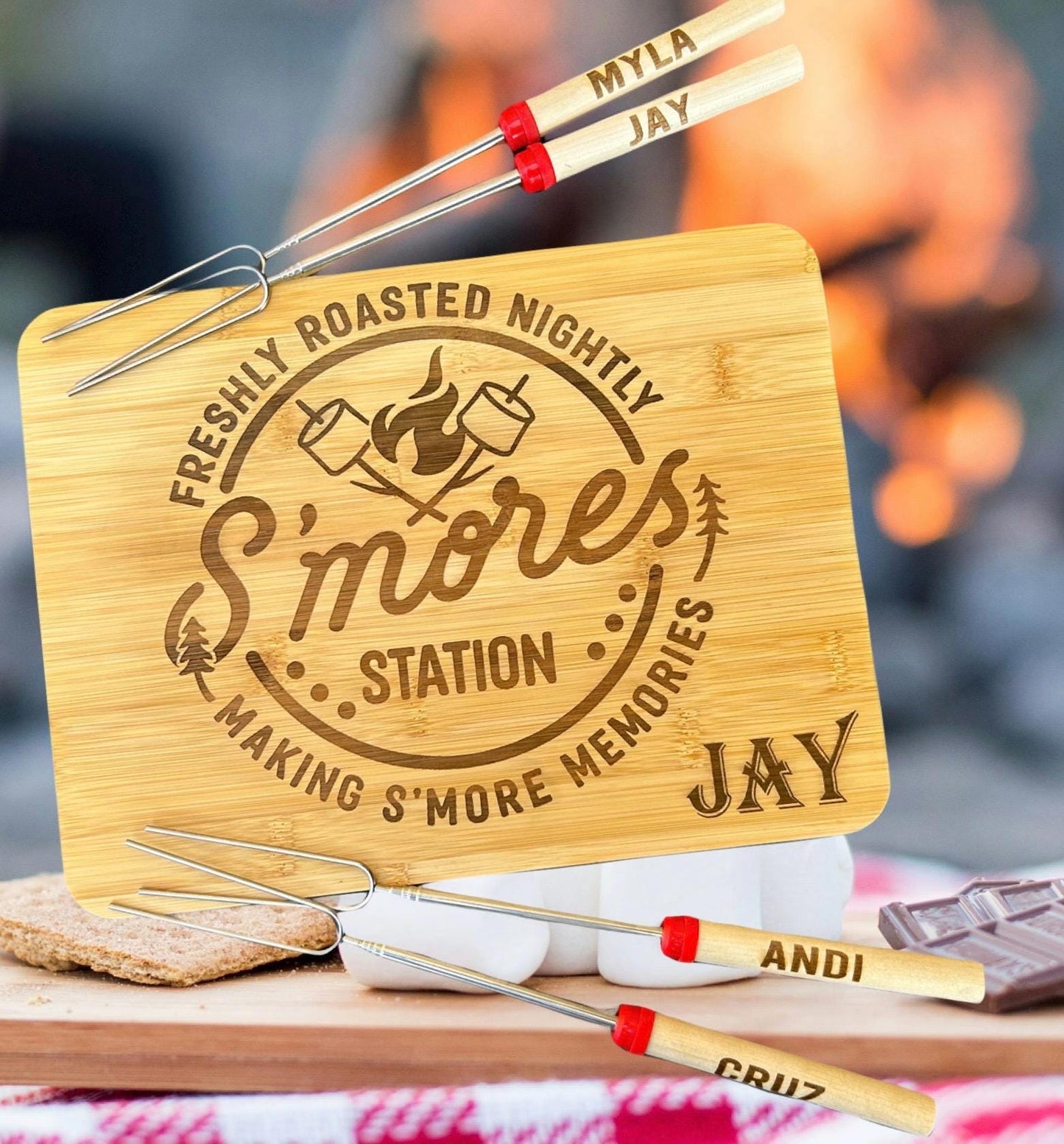 S’mores board s’morecuterie board s’more tray s’more station s’mores party board