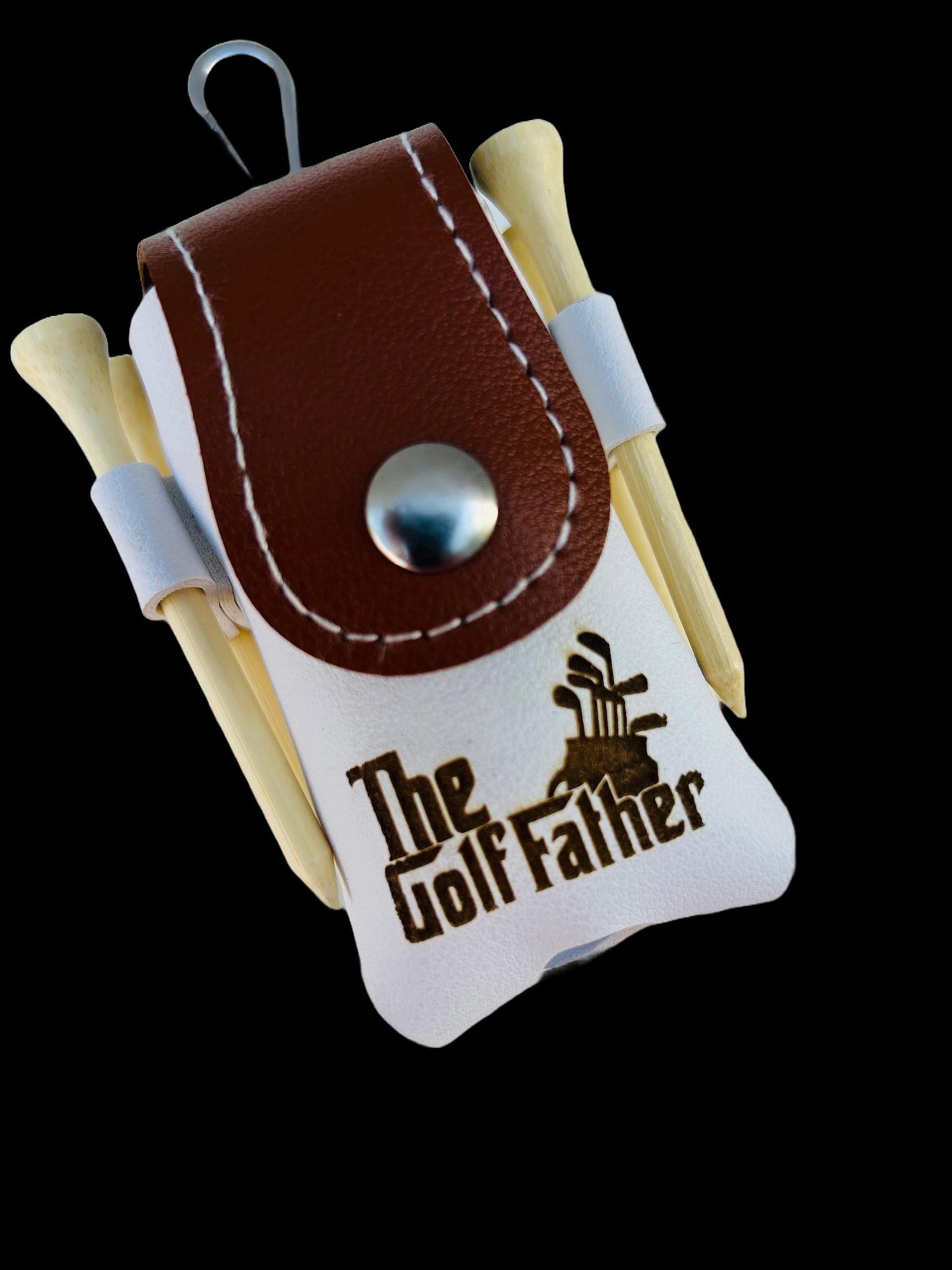 Golf ball bag tee holder mini golf ball holder laser engraved personalized golf ball holder