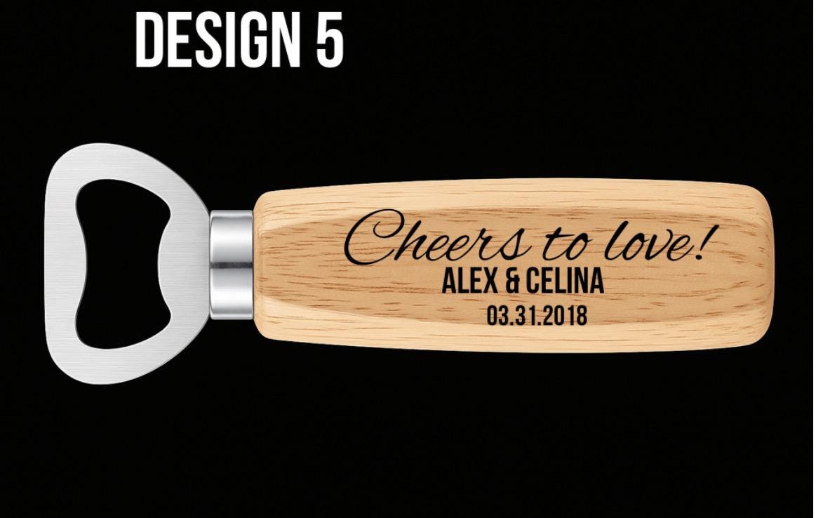 personalized laser engraved wooden bottle opener groomsmen wedding favor gifts for him dad gift