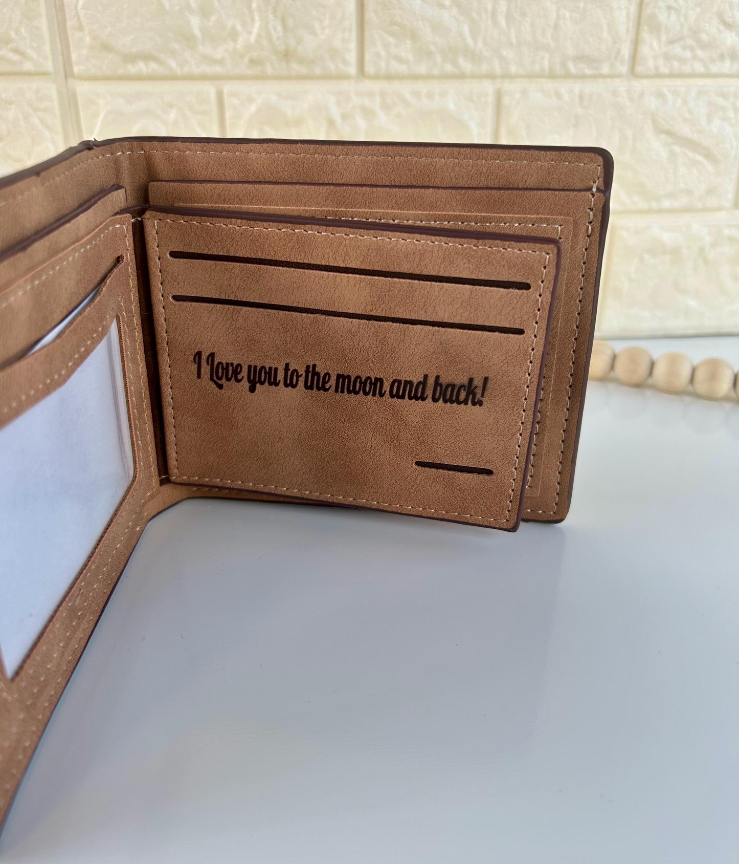 laser engraved photo wallet gifts for him Father’s Day gift