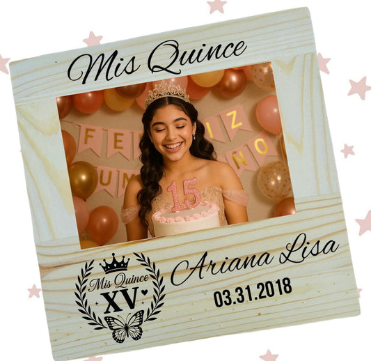 Quinceanera photo frame personalized laser engraved  mis quince frame 4x6 15th birthday