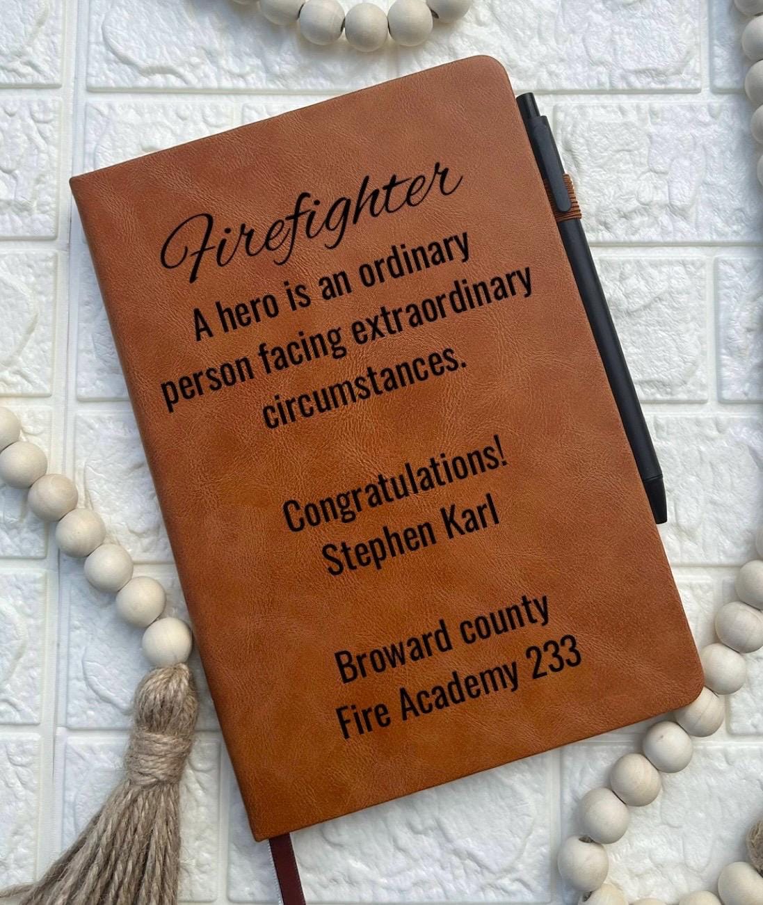 Fire department , Firefighter Gift, Fire Fighter Journal, Firefighter Personalized  Journal notebook, Fireman Gift, Fireman Notebook Rescue