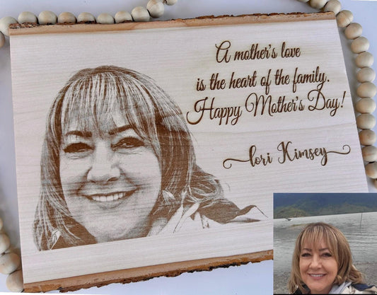 personalized laser engraved live edge photo plaque laser engraved photo gift