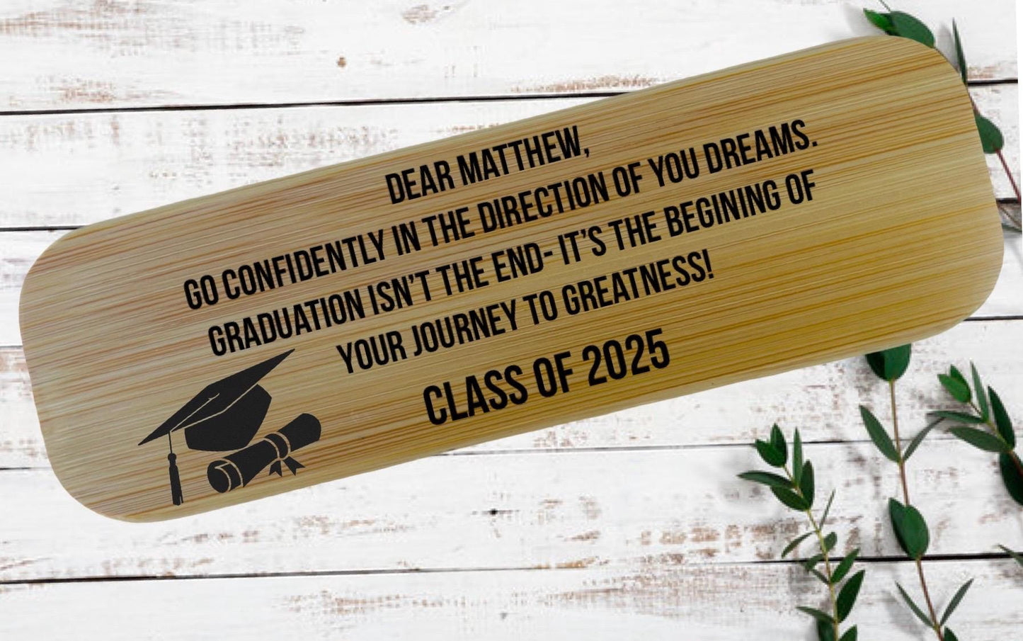 Laser engraved personalized  bamboo pen with bamboo box gift set graduation gift set