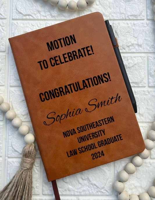 Personalized  engraved lawyer law school  gift notebook journal new job