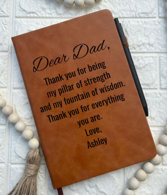 Personalized Dad  gift  engraved leatherette  notebook journal  appreciation Father’s Day