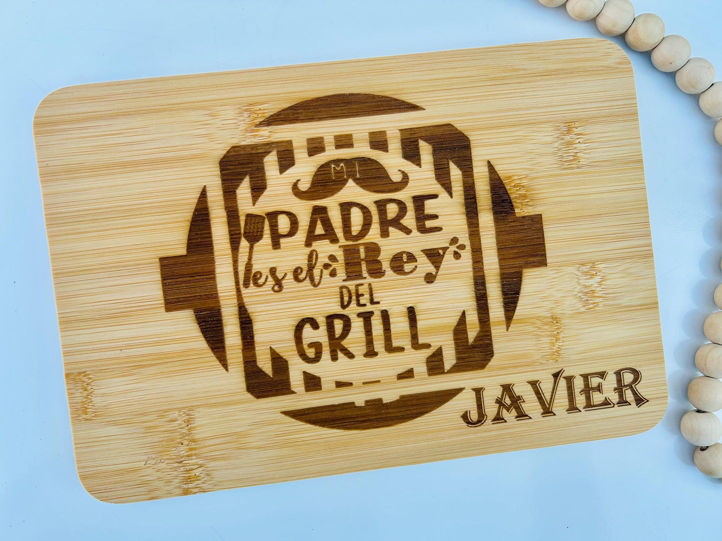 Personalized laser engraved Father’s Day Spanish dia del padre father dad cutting board tabla de cortar