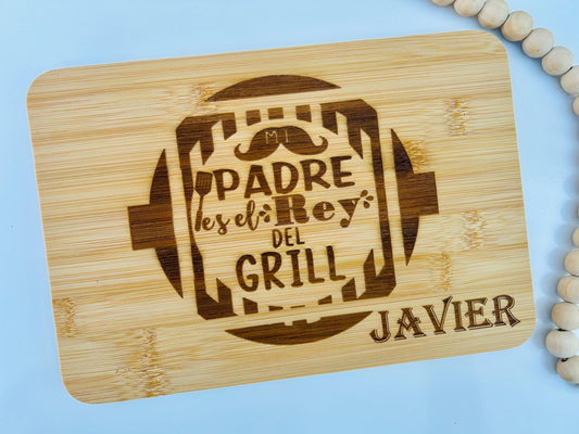 Personalized laser engraved Father’s Day Spanish dia del padre father dad cutting board tabla de cortar