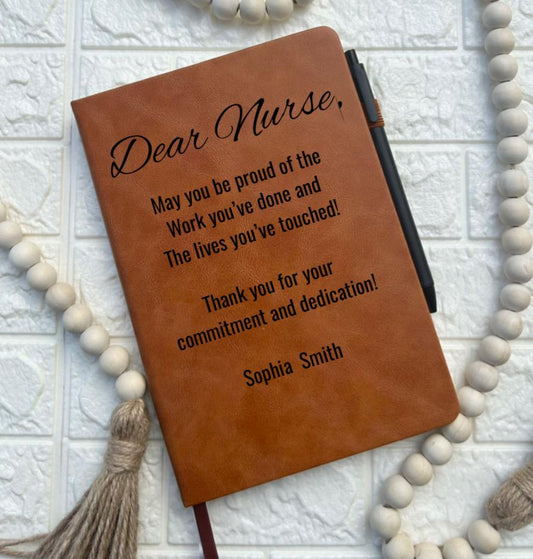 Personalized nurse RN engraved notebook journal  appreciation retirement gift  promotion gift
