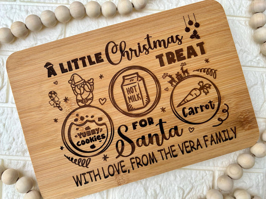 Santa Personalized Mini cookie tray Santa Cookie Tray, Christmas Eve Santa Cookie Tray Santa Cookie and Milk Tray  Dear Santa for Kids