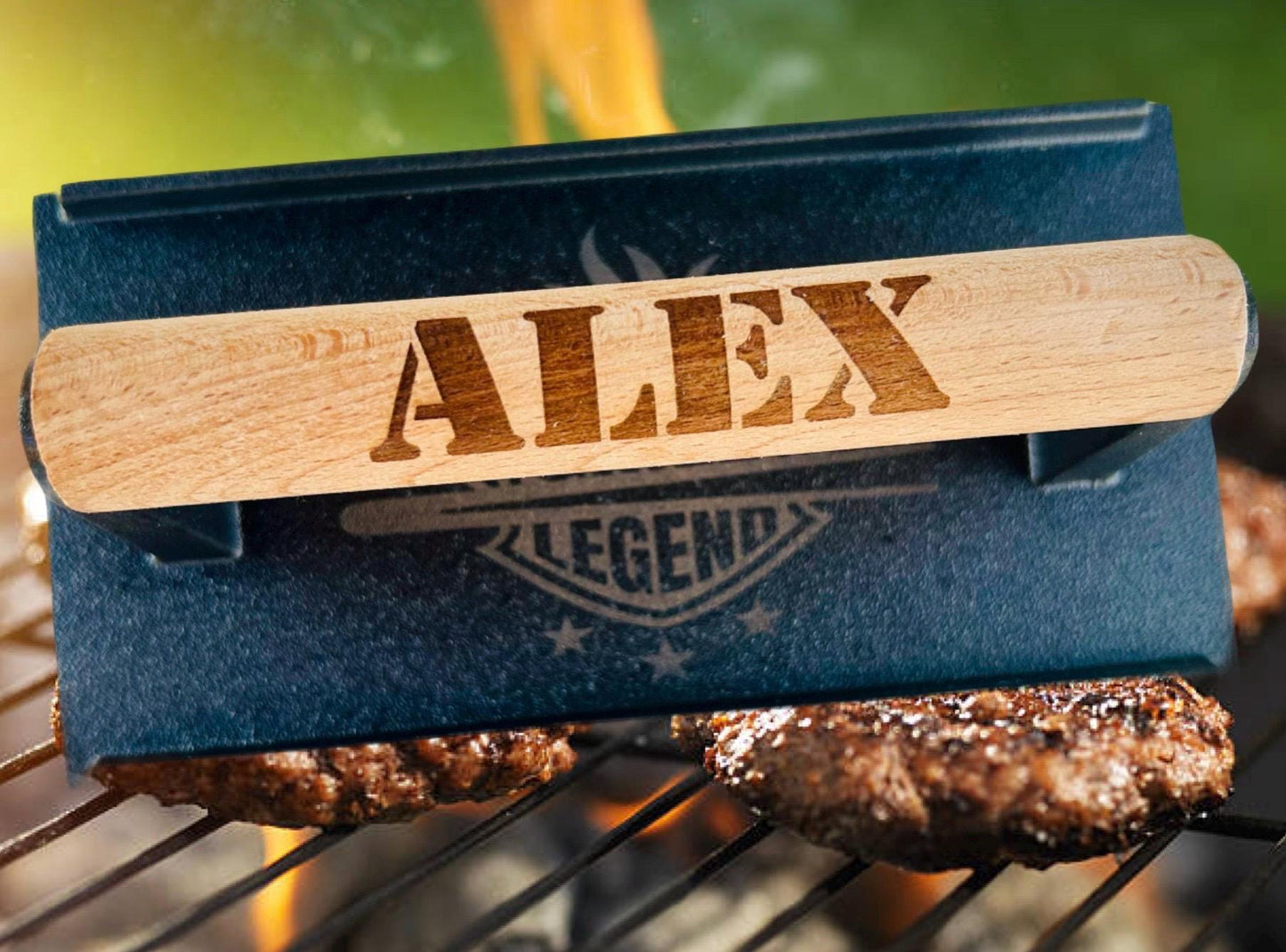 Personalized cast iron grill burger press laser engraved smash burger grill press grilling tools personalized