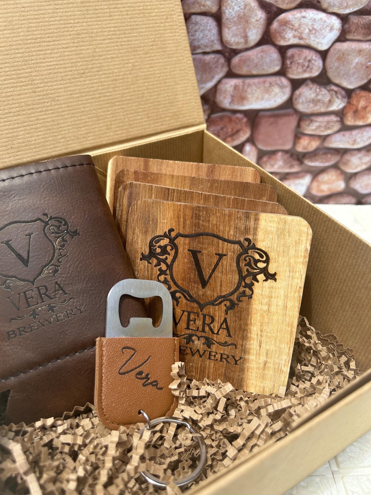 Gift set for him Father’s Day gift set Dad gift set Pop engraved drink cooler engraved keychain engraved drink coasters