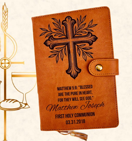 First communion journal laser engraved personalized journal religious journal religious gift notebook Catholic school gift