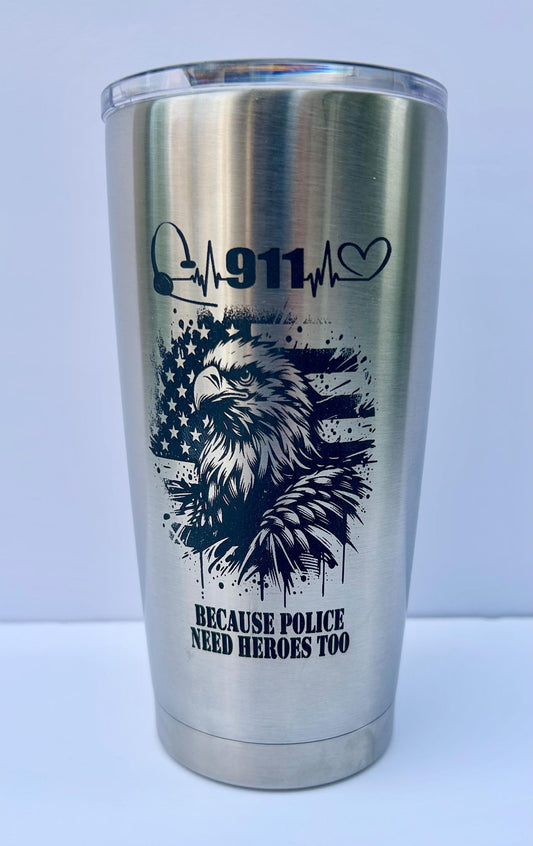 911 Dispatcher  tumbler stainless steel  coffee mug 18.5 Oz dispatcher police gifts