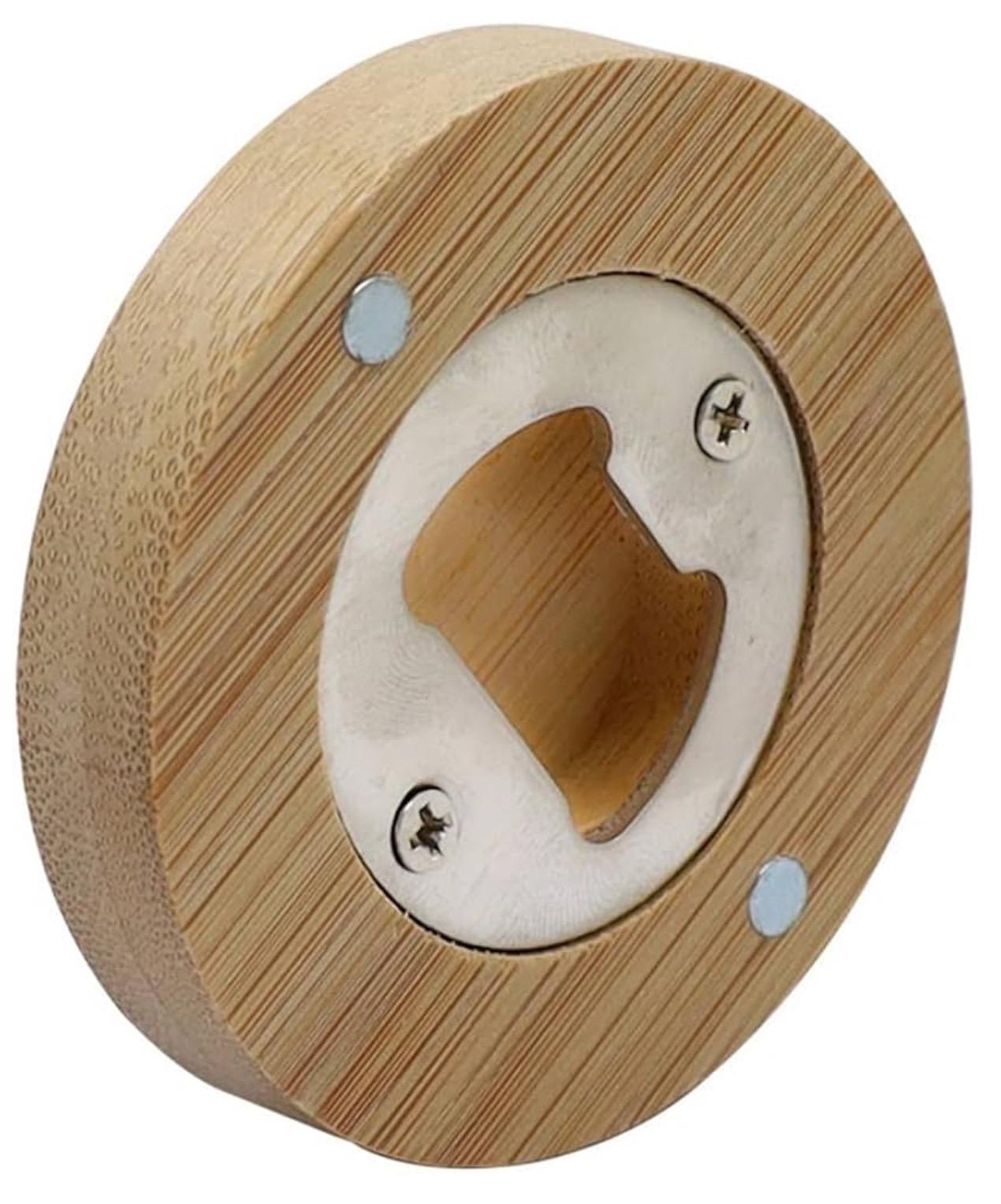 Bamboo laser engraved bottle opener magnet wedding favor groomsmen gift dad gift gifts for him