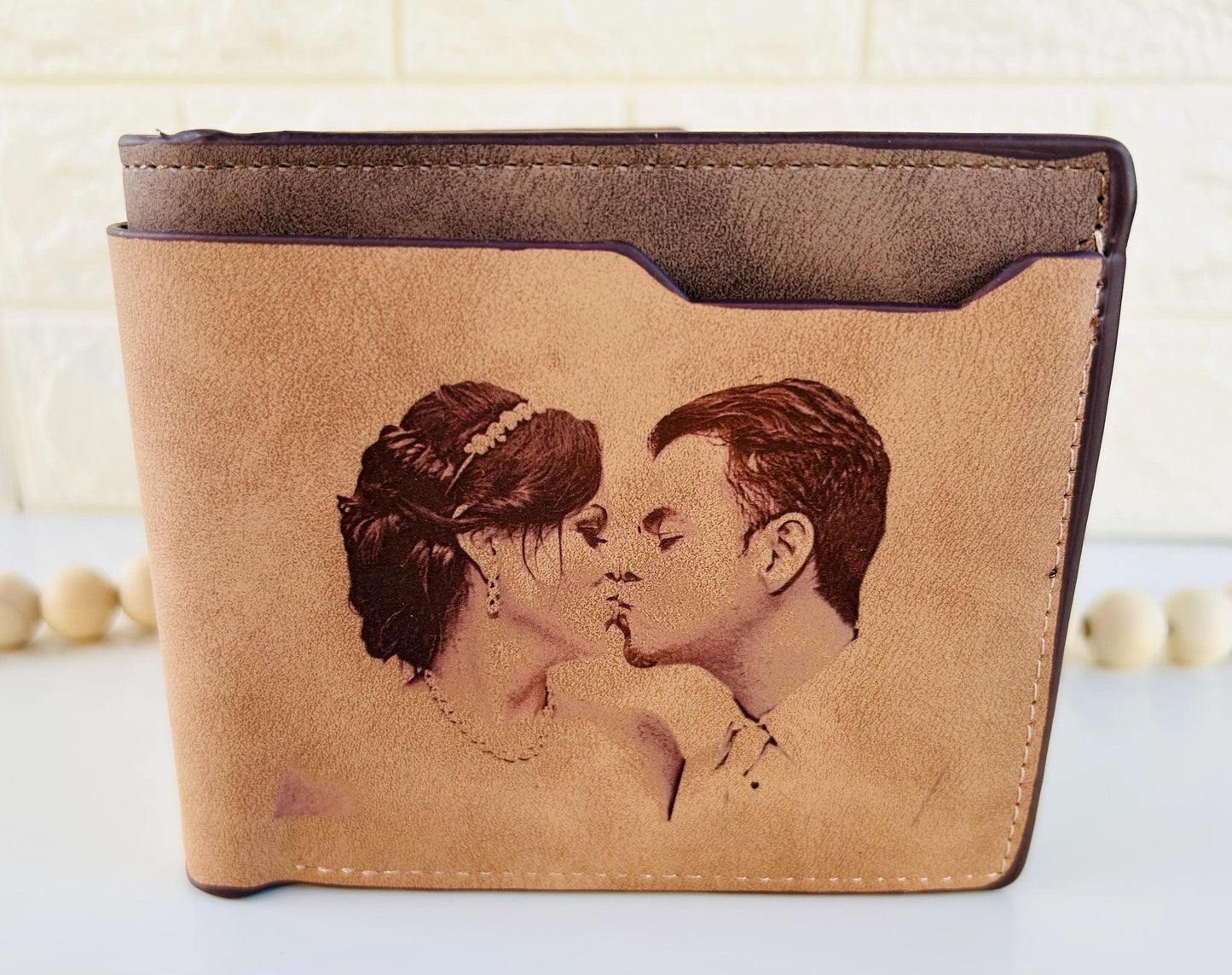laser engraved photo wallet gifts for him Father’s Day gift