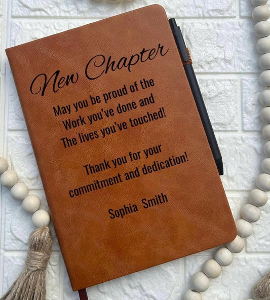 Personalized promotion farewell engraved retirement gift notebook journal new job