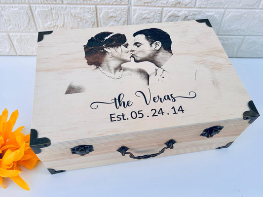 laser engraved photo keepsake box