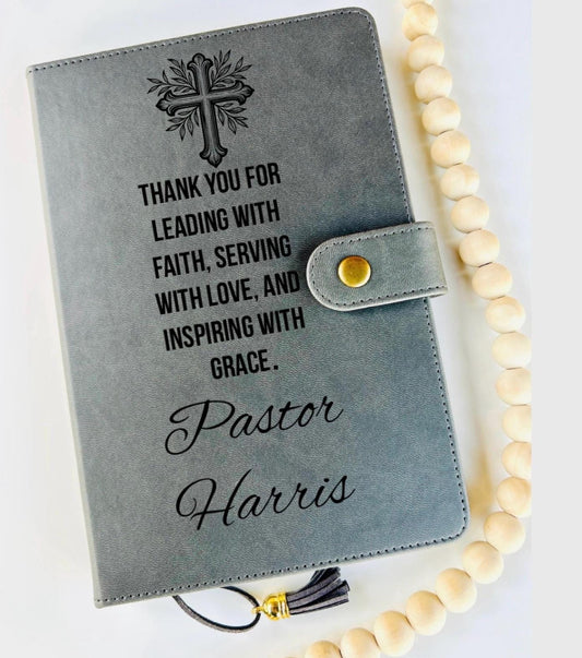 Pastor  journal gift religious gift laser engraved personalized journal