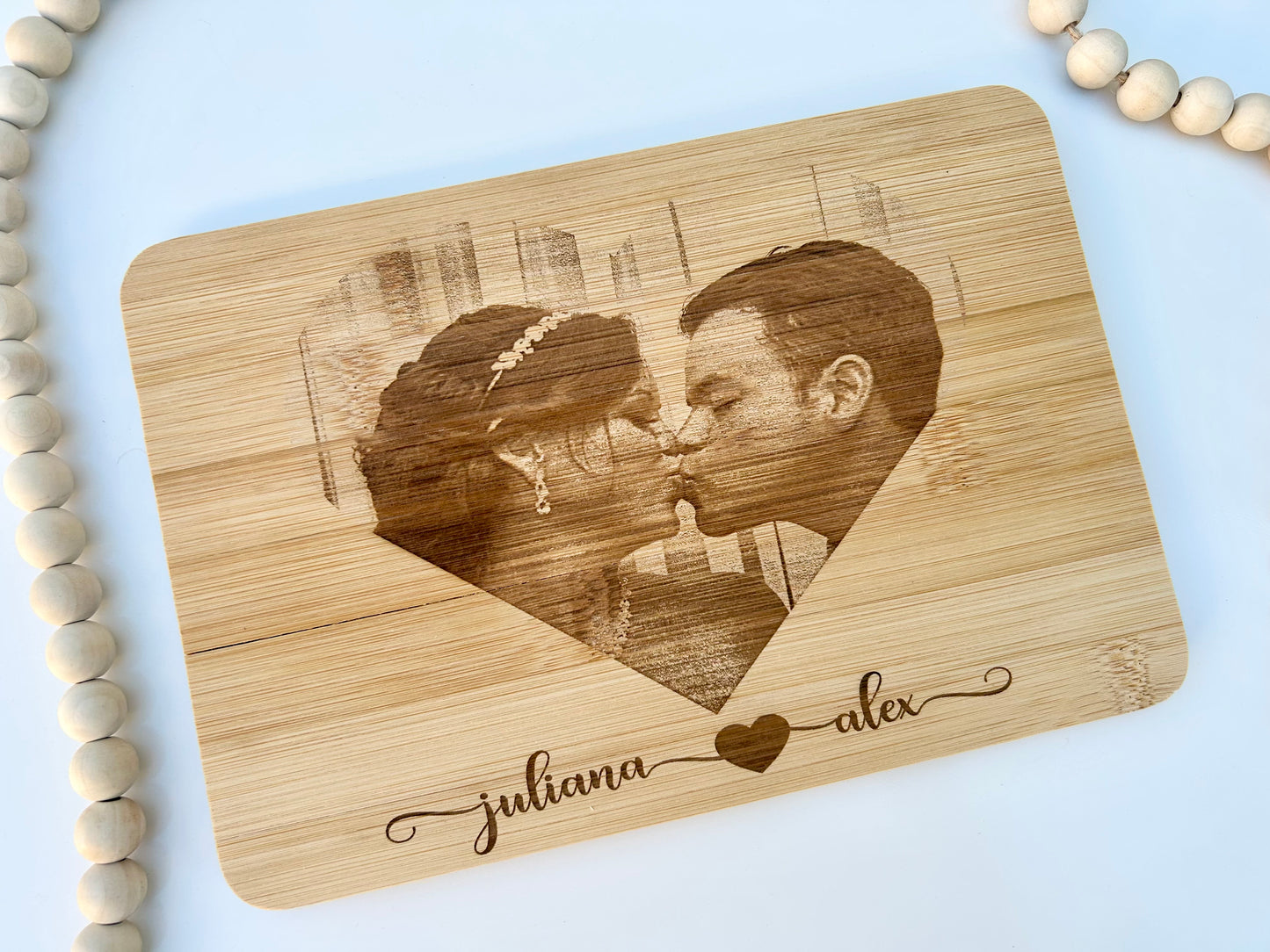Photo laser engraved cutting board