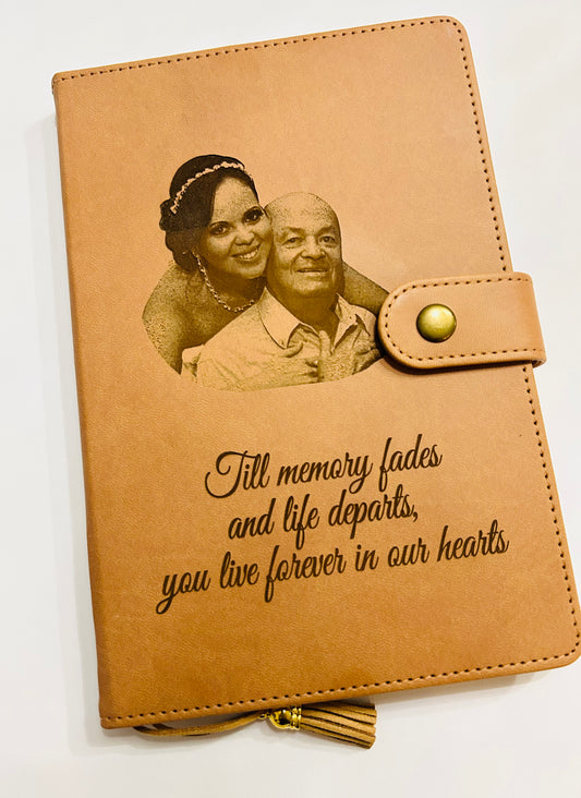 Personalized Photo laser engraved journal
