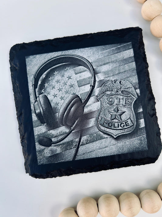 911 dispatcher slate rock coaster dispatch gifts 911 operator