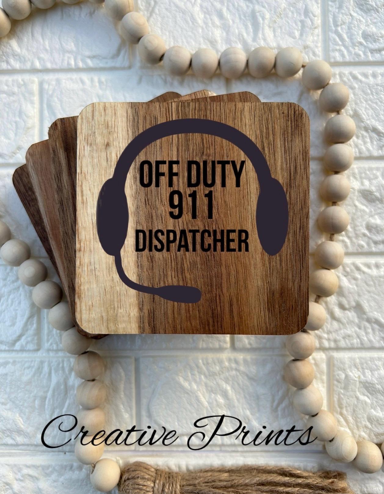 Dispatcher gift engraved  wooden Coasters 911 dispatcher gift Dispatch retirement promotion