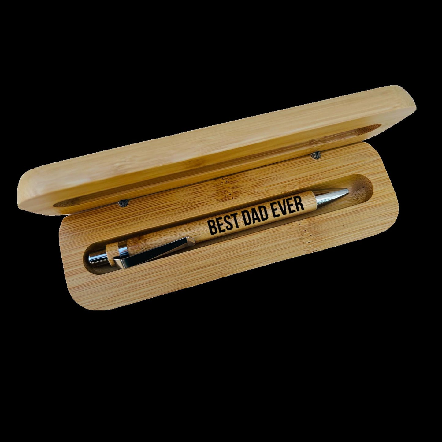 Laser engraved personalized  bamboo pen with bamboo box gift set for Dad gifts for him father day gift