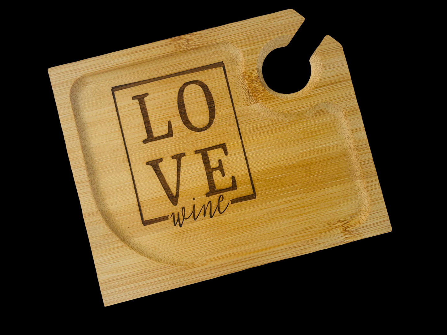 personalized wine cheese board laser engraved custom cheese and wine tray individual appetizer plate