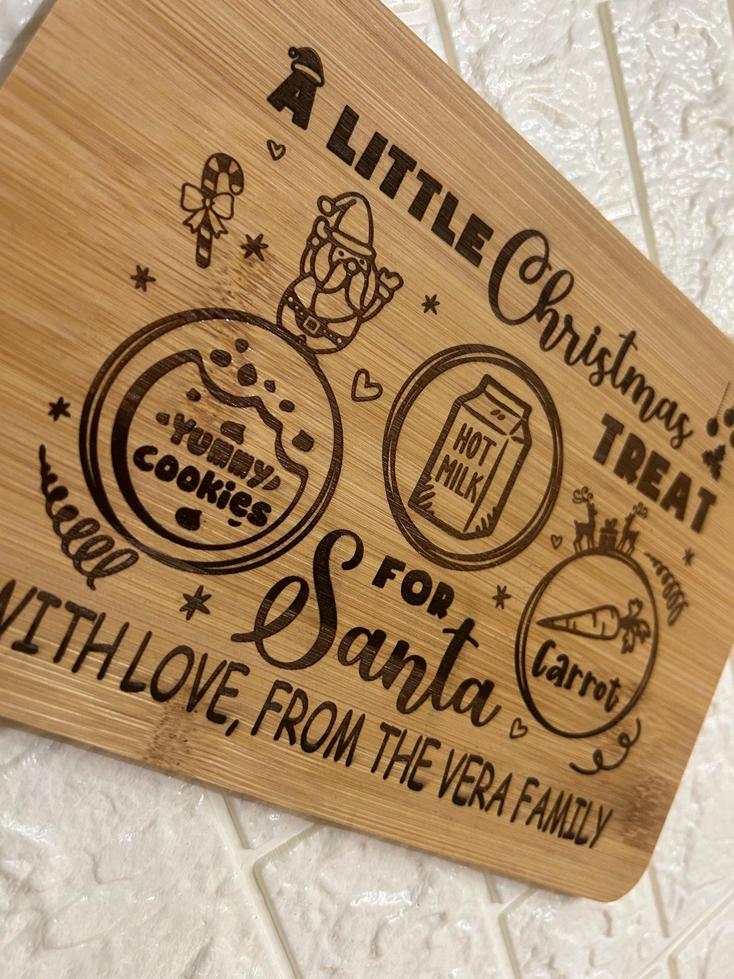 Santa Personalized Mini cookie tray Santa Cookie Tray, Christmas Eve Santa Cookie Tray Santa Cookie and Milk Tray  Dear Santa for Kids