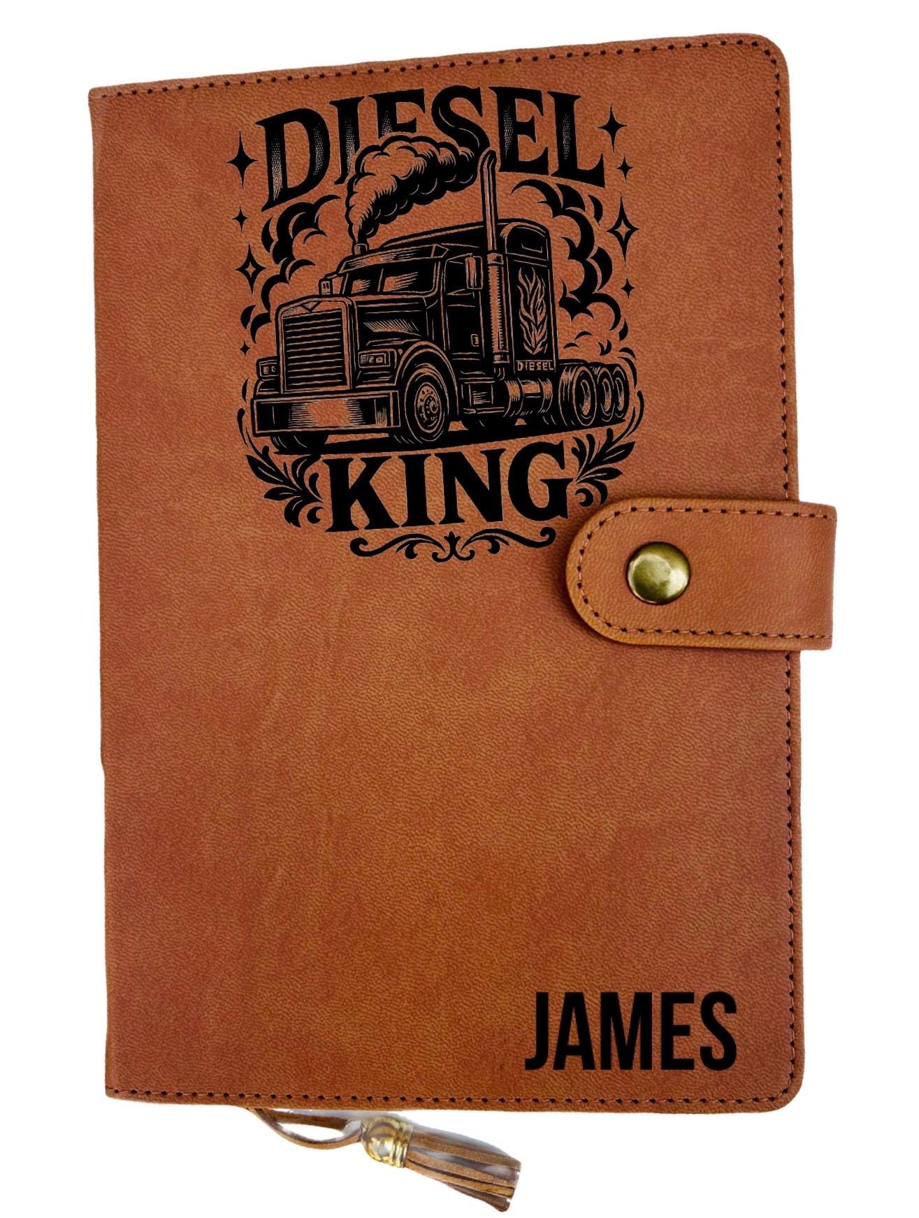 Trucker trucking journal blank log notebook laser engraved personalized