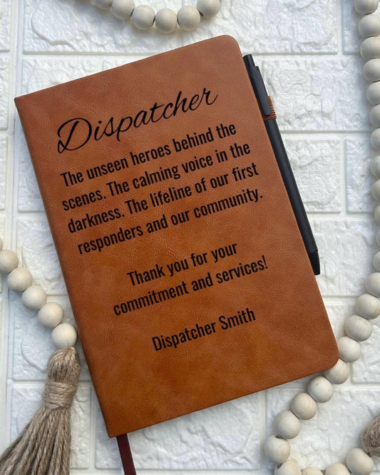 Personalized dispatcher engraved notebook journal 911 dispatch appreciation retirement Gift for 911 dispatch promotion
