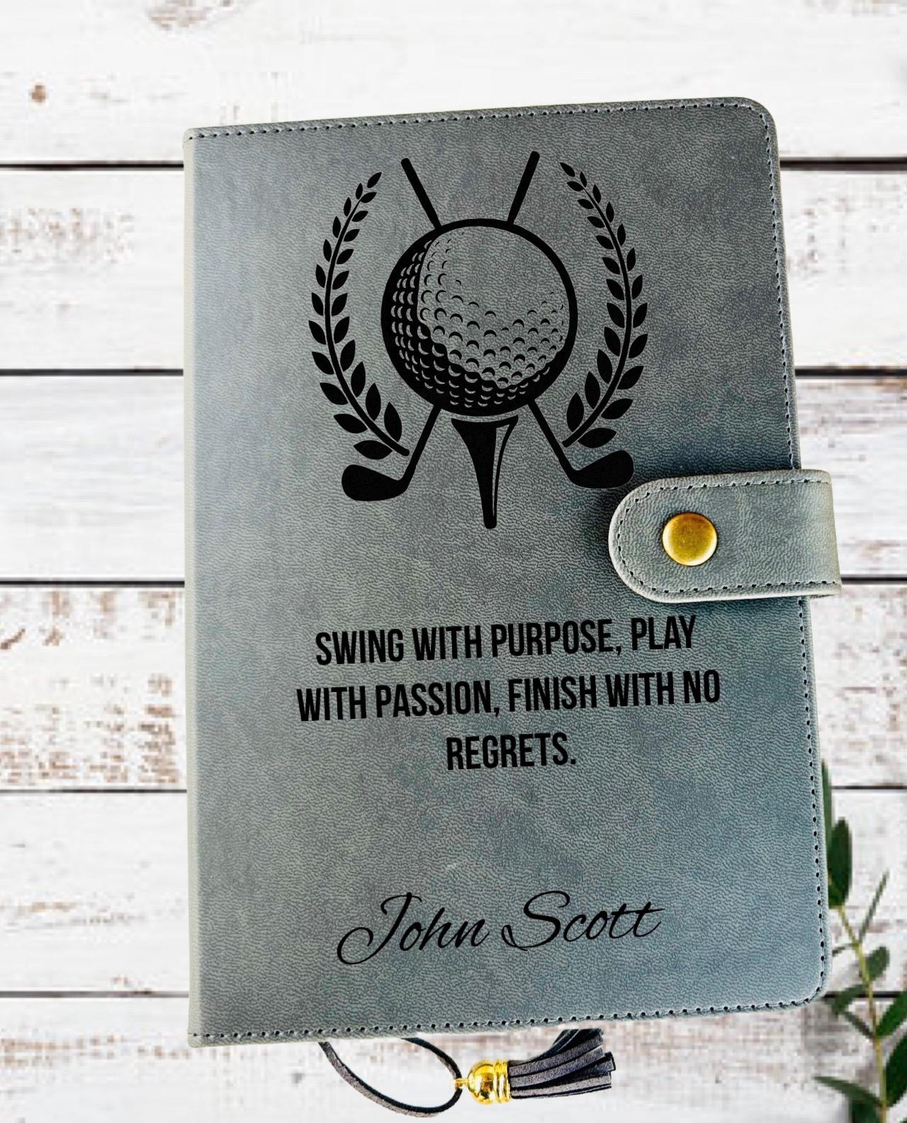 Golf journal personalized laser engraved golfing journal golfing coach appreciation journal golfer gift