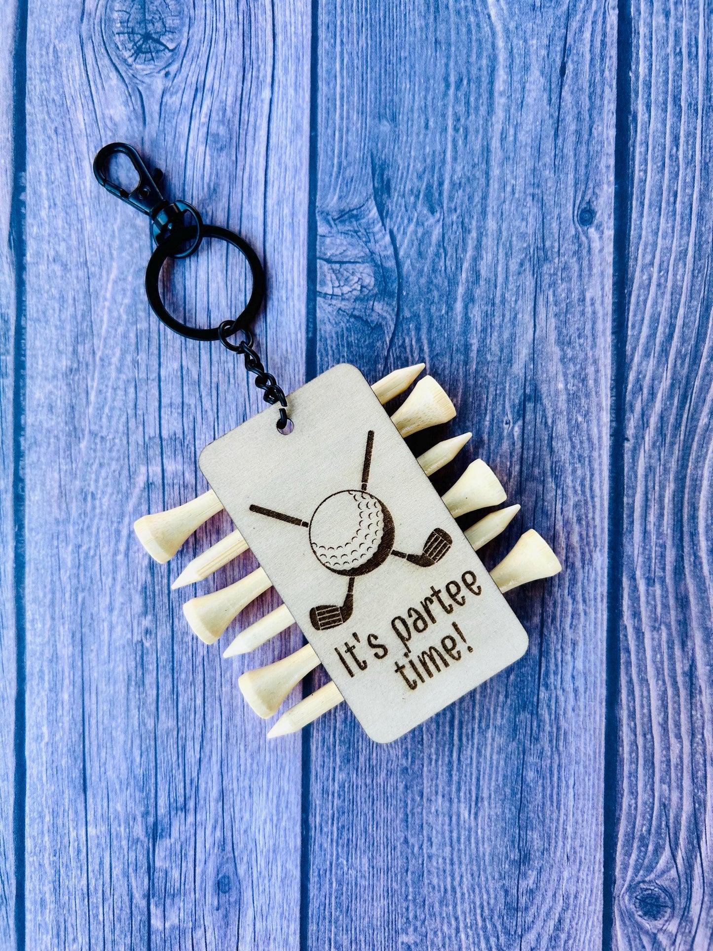 Personalized tee holder keychain laser engraved custom tee holder keychain groomsmen dad gifts for him