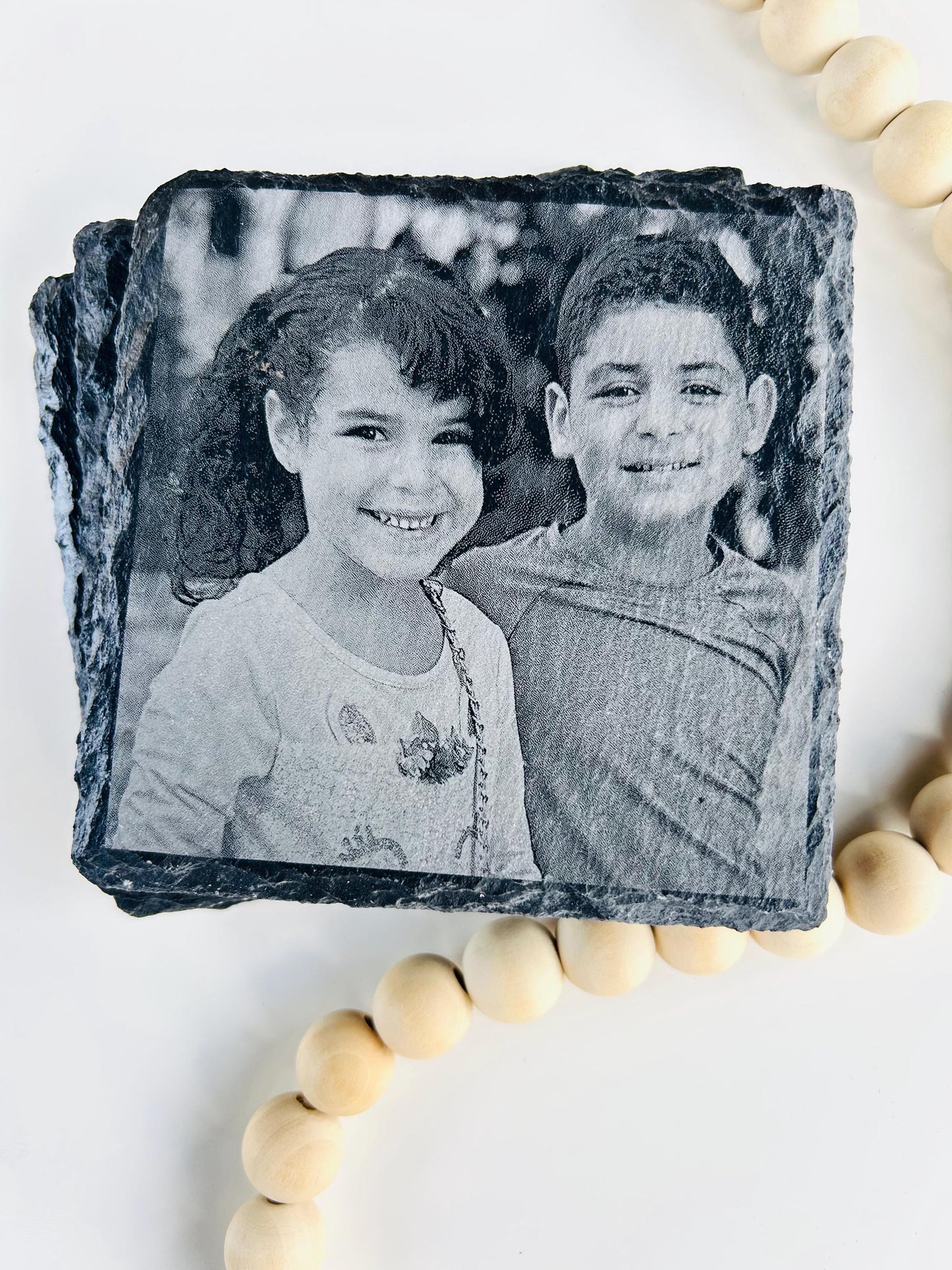 Personalized Slate Coaster , Laser Engraved Slate Coaster, Rustic Stone Coaster Gift, Photo Engraved Coaster Set, Drink Coaster