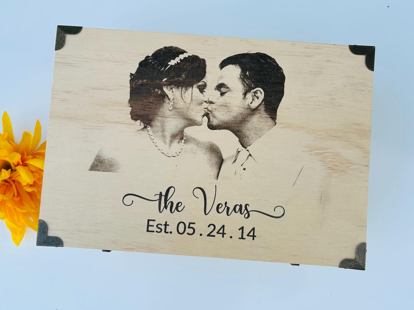 laser engraved photo keepsake box